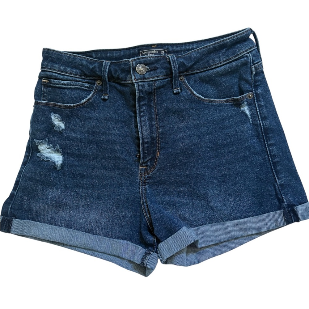 Abercrombie & Fitch Dark Blue Jean Shorts